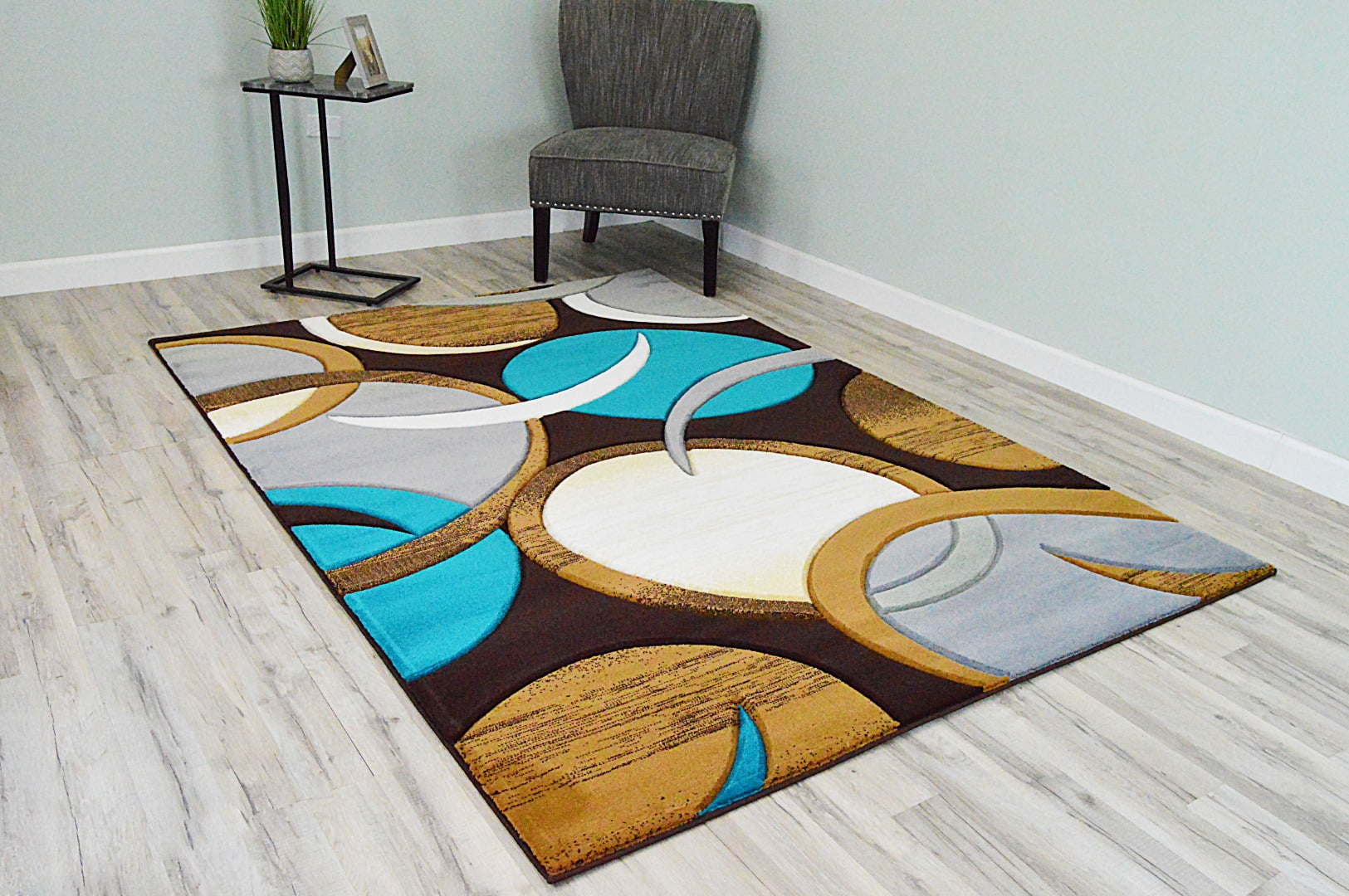 Rugs Premium 3D Thick Abstract Indoor Area Rug 1062 Mocha 2'7