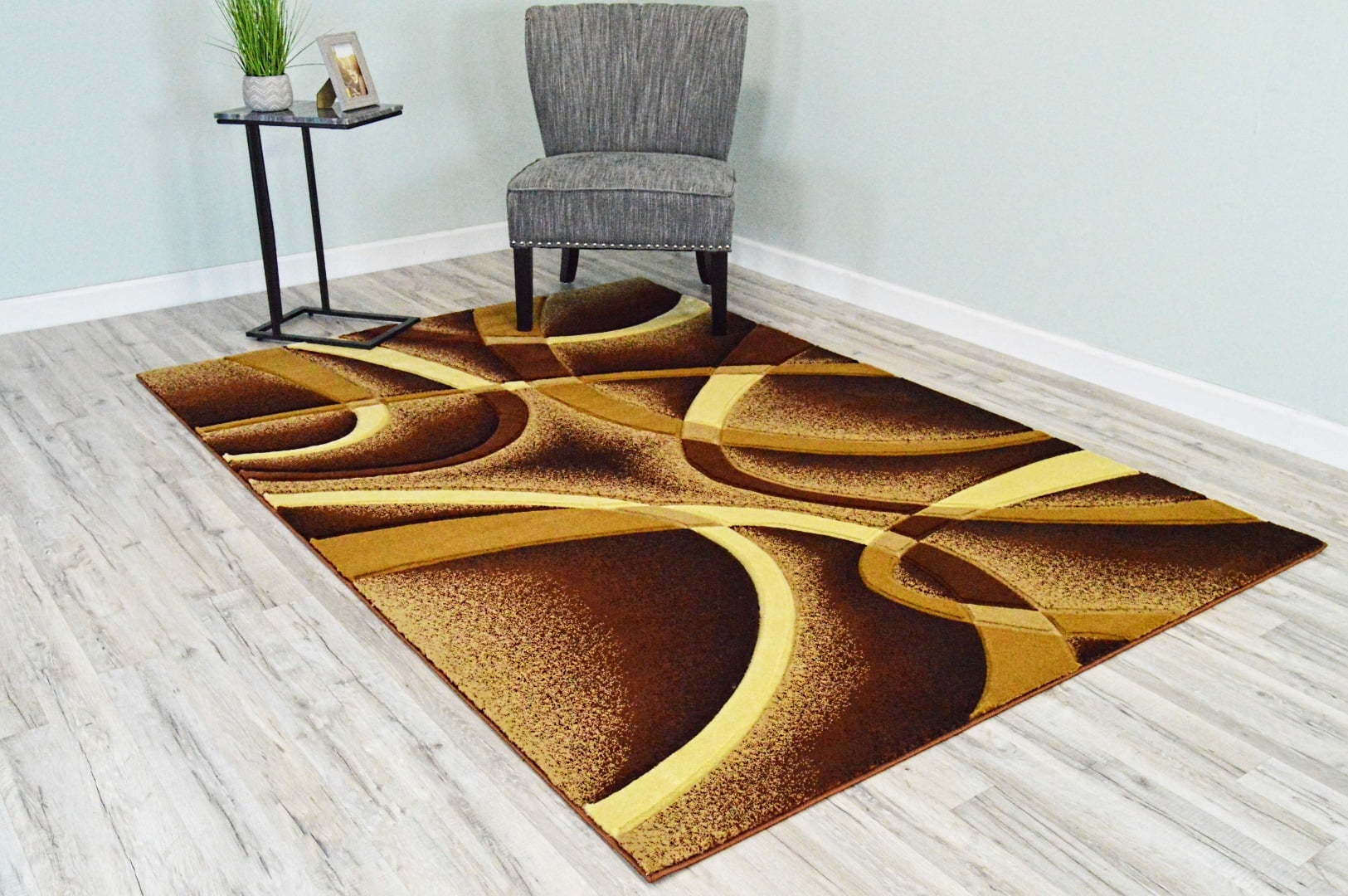 Planet Rugs Premium 3D Thick Abstract Indoor Area Rug 2305 Chocolate ...