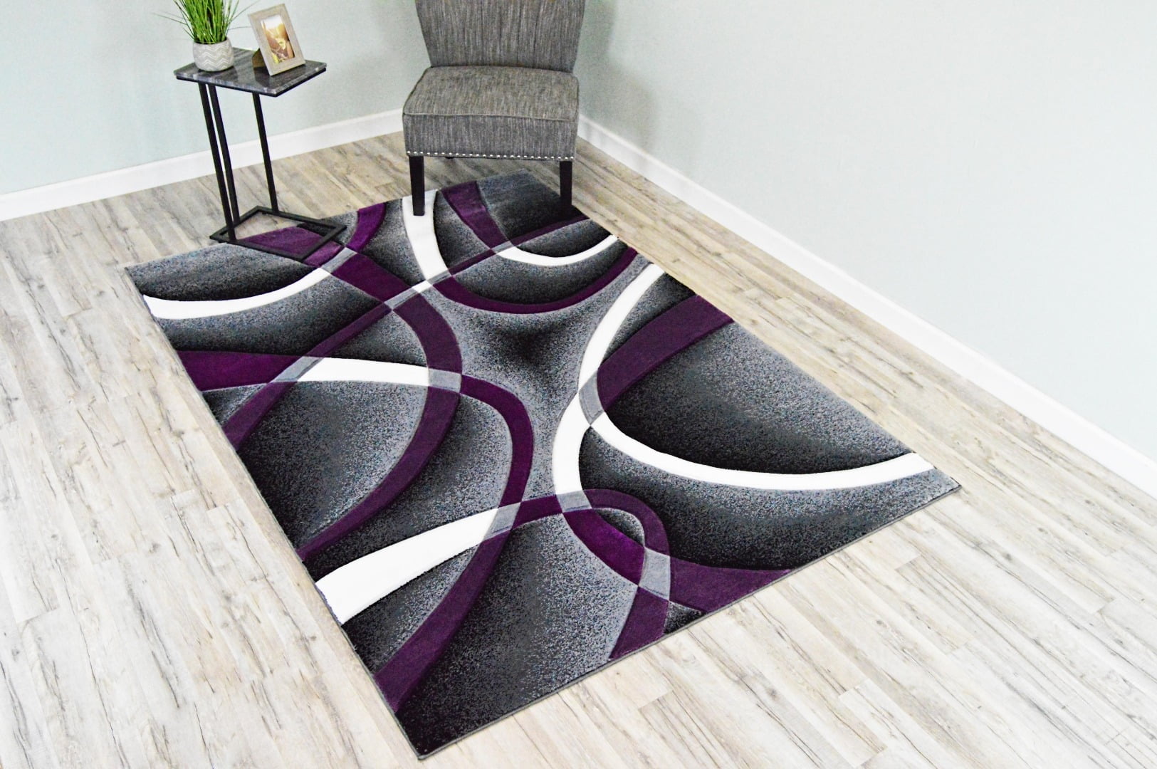 Planet Rugs Premium 3D Thick Abstract Indoor Area Rug 2305 Purple 5'3 ...