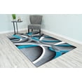 thumbnail image 1 of Planet Rugs Abstract Art Rug 5'3''x7'6'' Turquoise Blue, 1 of 12
