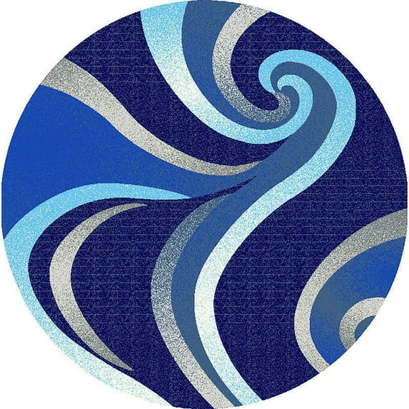 Planet Rugs Premium 3D Thick Abstract Indoor Area Rug 327 Ocean Blue 6'6''x6'6'' Round