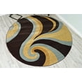 thumbnail image 1 of Planet Rugs Premium 3D Thick Abstract Indoor Area Rug 327 Smoke Blue Beige 6'6''x6'6'' Round, 1 of 10
