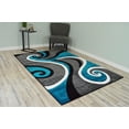 thumbnail image 1 of Planet Rugs Premium 3D Thick Abstract Indoor Area Rug 327 Turquoise Blue 5'3''x7'6'', 1 of 10