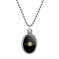 thumbnail image 1 of Planet Saturn with Rings Solar System Antiqued Oval Charm Pendant with Chain, 1 of 3