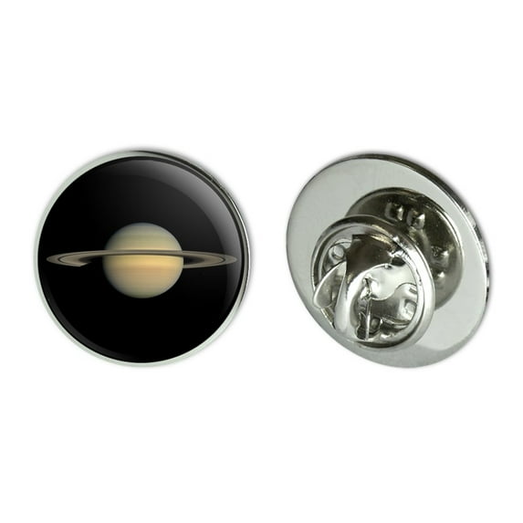 Planet Saturn with Rings Solar System Metal 0.75" Lapel Hat Pin Tie Tack Pinback