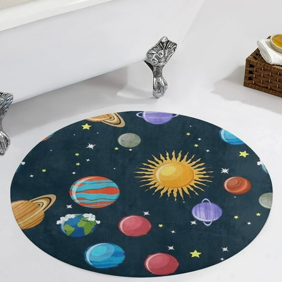 Planet Set Round Carpet Circle Rug Outdoor Patio Area Rug Washable Large Area Rugs Hallway Room Decor Fitness Mats