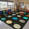 thumbnail image 1 of Planet Smiley Face Classroom Rug, Washable Educational Daycare Rug For Kids Room Seating, Non-Slip Classroom Rug Teacher Rug For Teaching And Playroom 1x2ft, 1 of 6