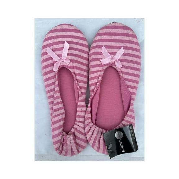 Planet Sox Easy Slip Slipper Sox Pink Stripes Skimmers