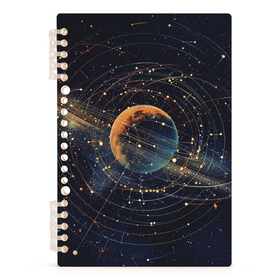 Planet Space Stars Spiral Journal Notebook College Ruled Notebook 8.3" x 5.7" A5 Lined Thick Paper Page