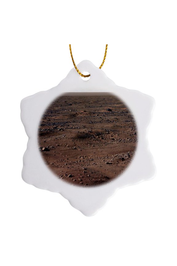 , Planet Surface Mars Rocks Science, 3 inch Snowflake Porcelain Ornament