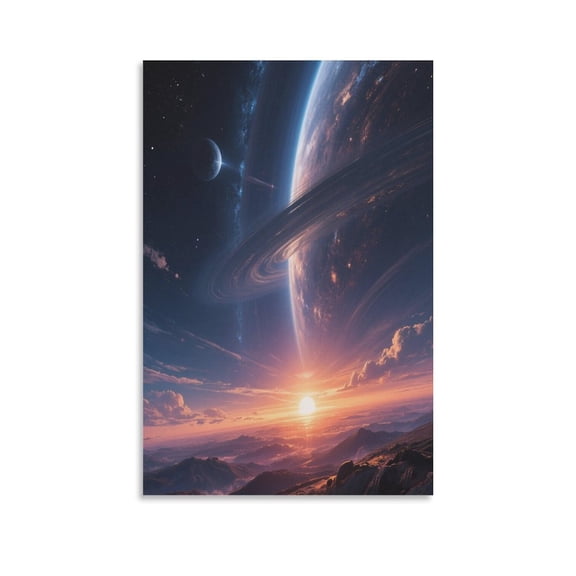 Planet Universe Galaxy Poster (8) Canvas Wall Art Poster Decorative Bedroom Modern Home Print Picture Artworks Posters 16x24inch(40x60cm)