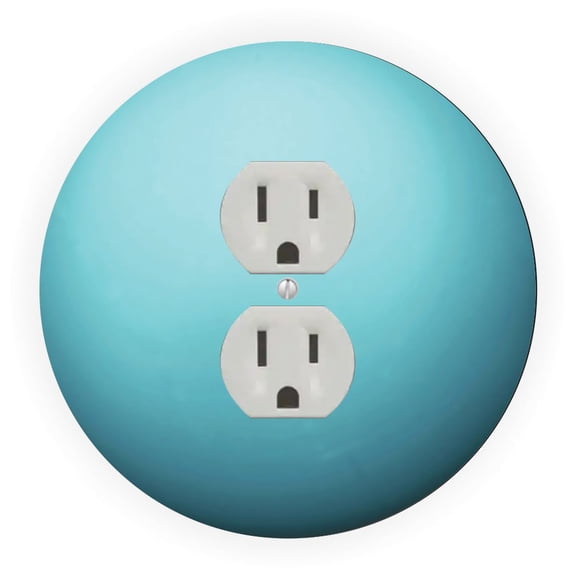 Planet Uranus Design - Round Light Switch Plate Cover - Outlet Cover