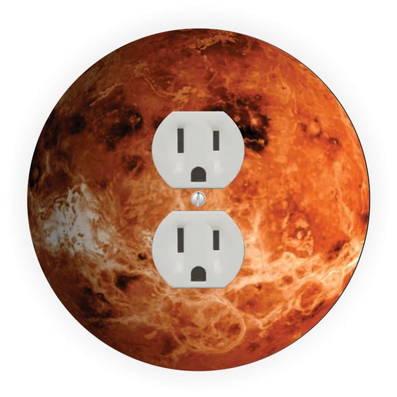 Planet Venus Design - Round Light Switch Plate Cover - Outlet Cover