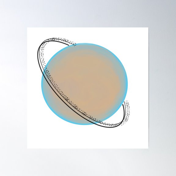 Planet With Rings Poster Wall Art, Modern Wall Decor For Living Room Bedroom, 30x30 UNFRAMED