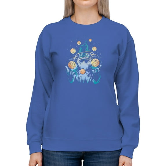Planet Wizard Sweatshirt Women -Smartprints Designs, Female Small