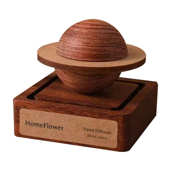Planet Wooden Essential Oil Diffuser - Walnut Aroma Therapy for Home, Office, Car, Yoga Hall and SPA -Natural Wood Car Interior Decor, Passive Diffuser for Desk Table Decor