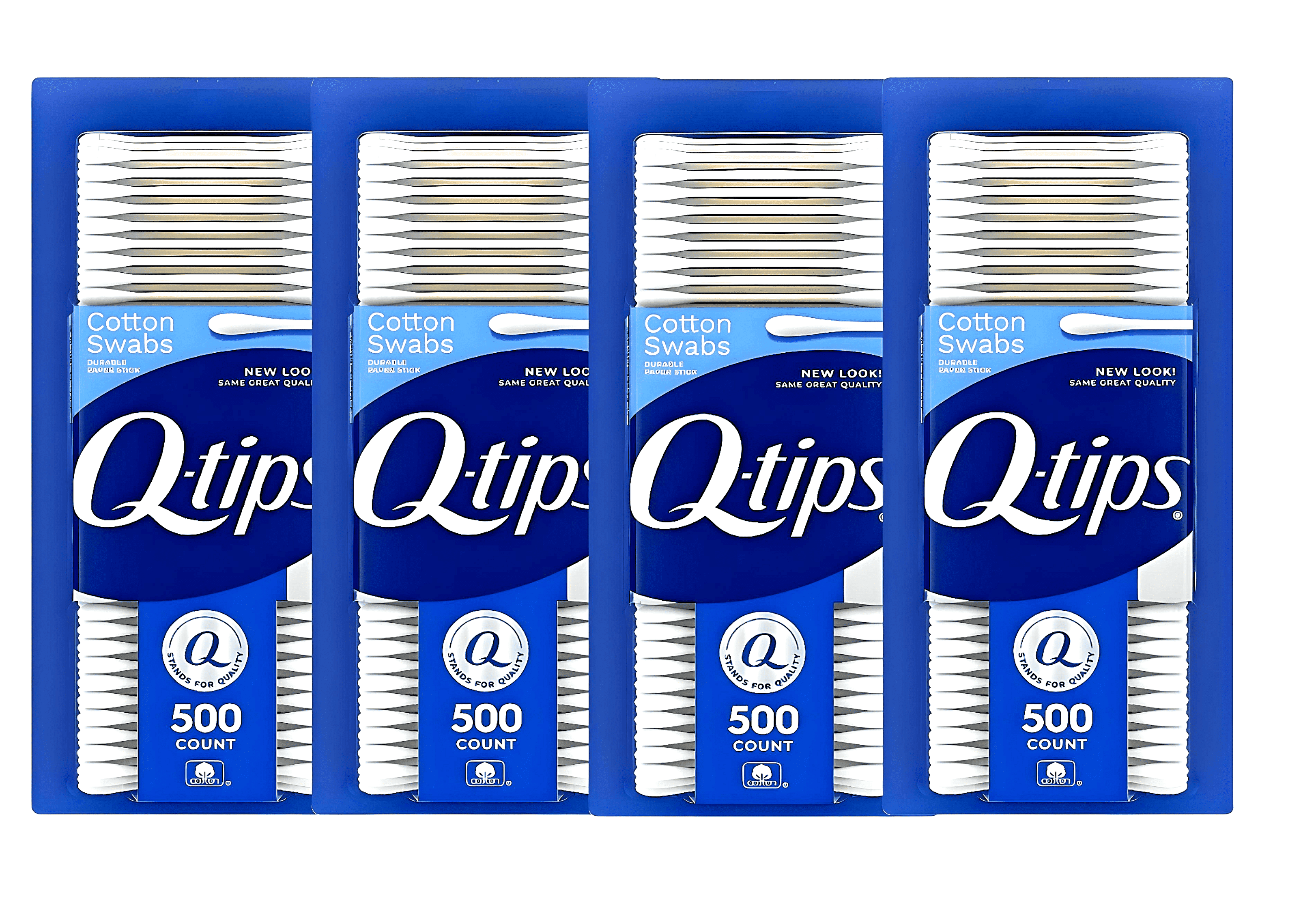 Cotton Swabs  4 Pack of 500 Count (Total 2000)  Soft, Durable & Lint-Free Cotton Tips for Daily Use, Makeup, First Aid & Cleaning
