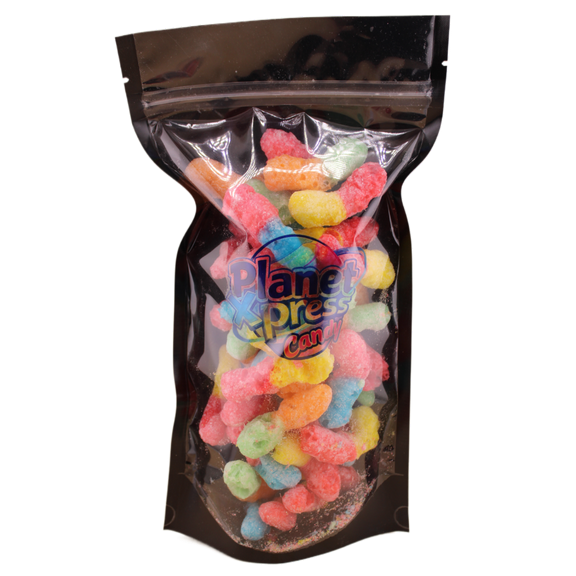 Planet Xpress Freeze Dried Gummy Worms, Crunchy Space-Themed Candy, Colorful Sweet and Tangy Snack