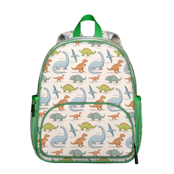 Planet and Dinosaur Student Backpack – Watercolor Cartoon Dino Design with Roaring Baby Dinosaur and Vibrant Nature Aesthetic