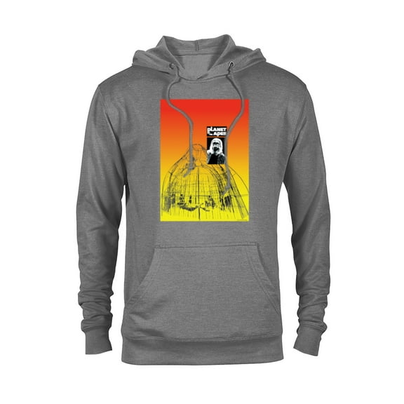 Planet of the Apes 1968 Dr Zaius and Cage Vintage Poster Art - Pullover Hoodie for Adults - Customized-Athletic Heather