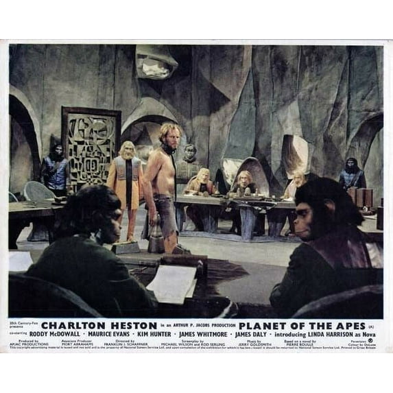 Planet of the Apes 1968 Heston McDowall Hunter & Evans court scene 8x10 photo
