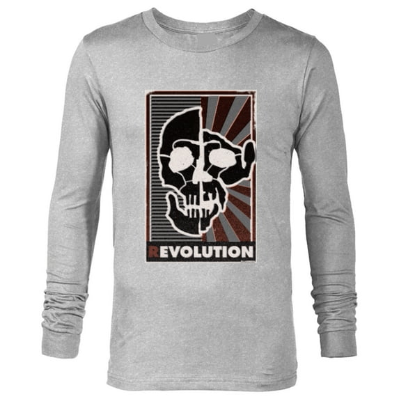 Planet of the Apes Evolution Revolution Human and Ape Skulls - Long Sleeve T-Shirt for Men - Customized-Athletic Heather