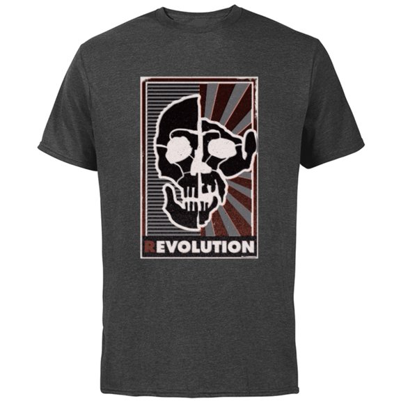 Planet of the Apes Evolution Revolution Human and Ape Skulls - Short Sleeve Cotton T-Shirt for Adults - Customized-Charcoal