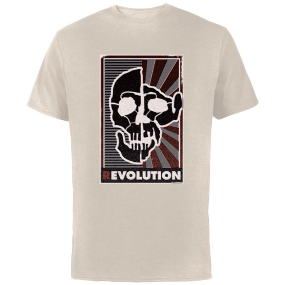 Planet of the Apes Evolution Revolution Human and Ape Skulls - Short Sleeve Cotton T-Shirt for Adults - Customized-Natural