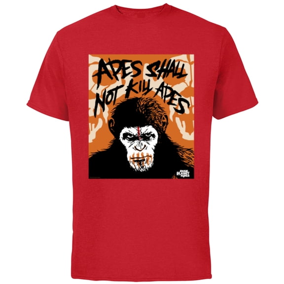 Planet of the Apes Rise of Caesar Apes Shall Not Kill Apes - Short Sleeve Cotton T-Shirt for Adults - Customized-Red