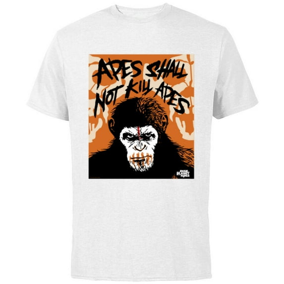 Planet of the Apes Rise of Caesar Apes Shall Not Kill Apes - Short Sleeve Cotton T-Shirt for Adults - Customized-White