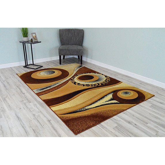 PlanetRugs Premium 3D Effect Hand Carved Thick Modern Contemporary Abstract Area Rug Design 1504