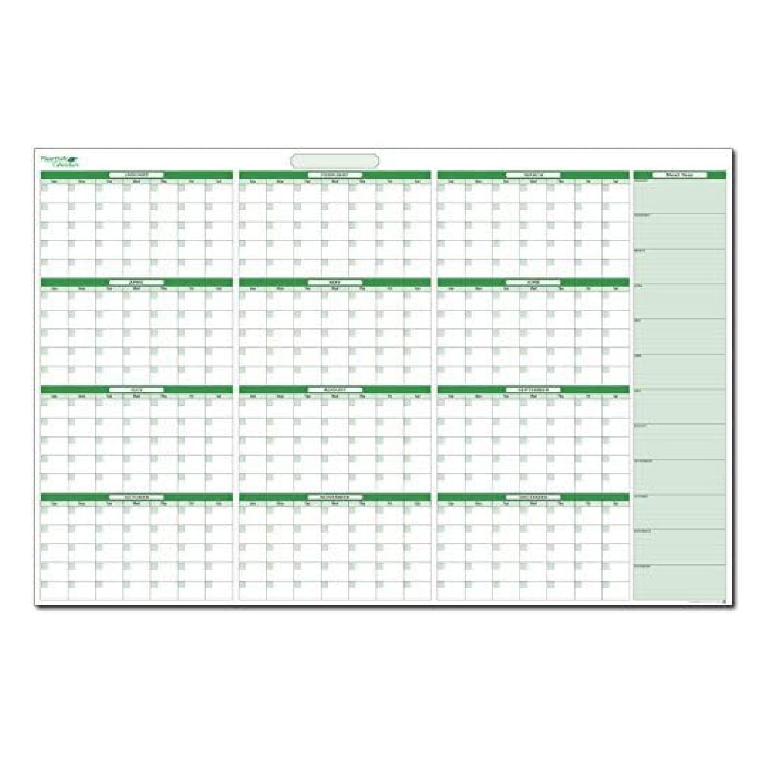 Calendars Horizontal Sky Blue Undated 12 Month Calendar