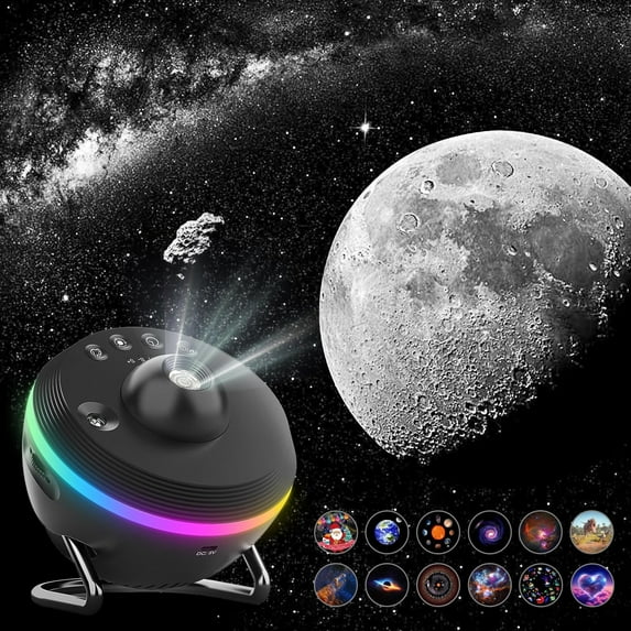 Planetarium Galaxy Projector for Bedroom, 4K 13 in 1 HD Star Projector for Adults & Kids, Timer Adjustable Night Light with Meteor Milky Way Knob , Space Lamp Room Decor for Teens,Black
