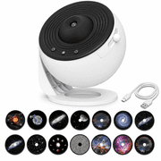 QXWPBV Planetarium Projector   LED Star Galaxy Light with 13 Interchangeable Discs, Ceiling Night Lamp for Home, Timer Function, USB Powered Mood Lighting for Bedroom Decor   White
