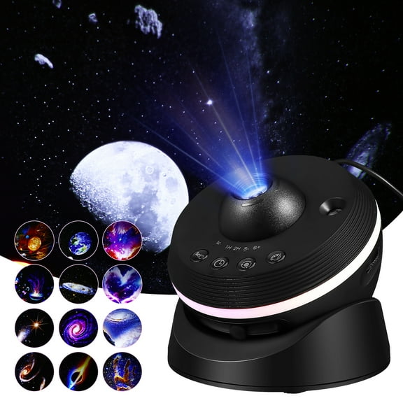 Foxnovo Adjustable Black Space Projector for Bedroom Decoration and Mood Lighting