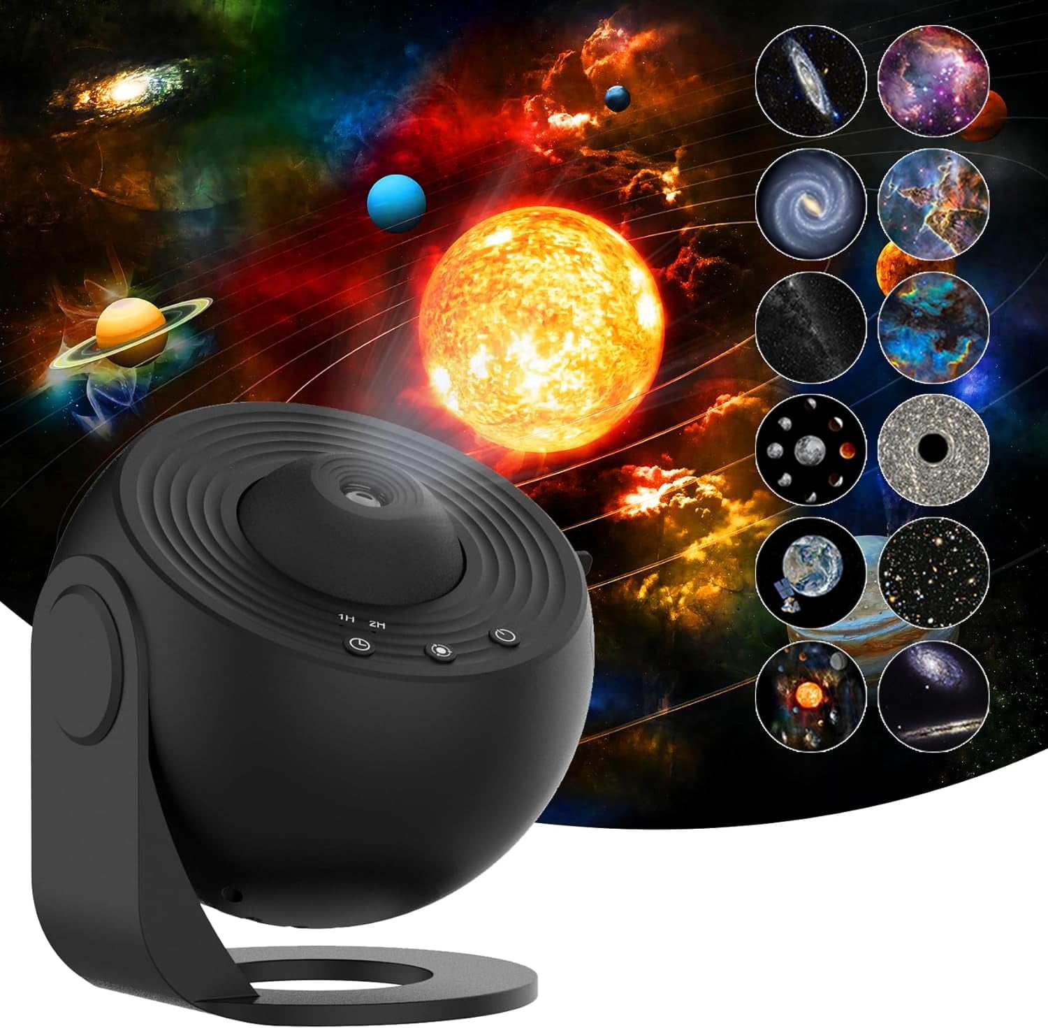 Planetarium Star Projector, Galaxy Projector, Realistic Starry Sky Night Light with 12 Film Discs, Solar System Constellation Moon for Kids Bedroom Ceiling Home Living Room Decor Birthday Gifts