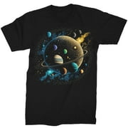 Planetary Bodies Space Galaxy Men's Graphic Tee - multi