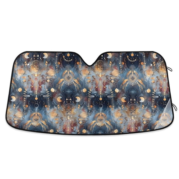 Planetary Celestial Sky Car Windshield Sun Shade Foldable Car Front Window Visor Heat and UV Protection 53x23.5