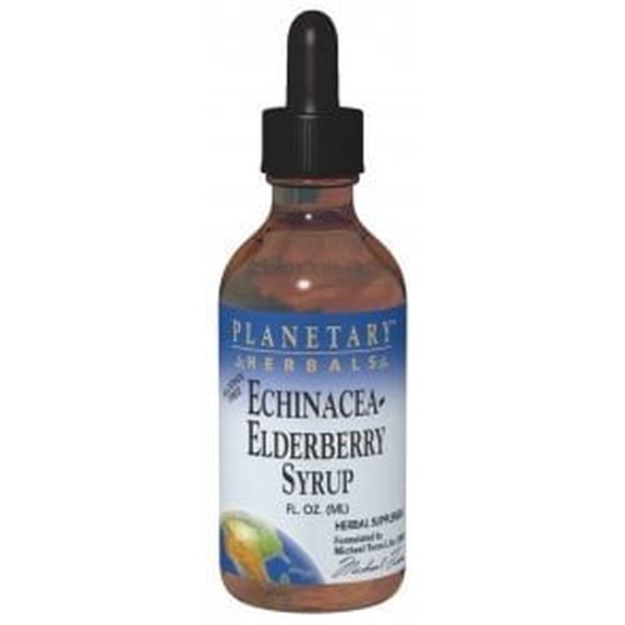 Planetary Herbals Echinacea-Elderberry Syrup - Winter Season Support*, Alcohol-Free - 4 Fluid oz