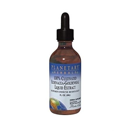 Planetary Herbals 100% Cultivated Echinacea-Goldenseal Liquid Extract, Supports Immune Resistance*, 4 Fluid Oz.