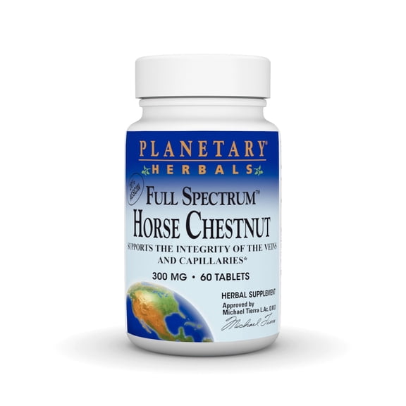 Planetary Herbals Full Spectrum Horse Chestnut, Supports The Integrity Of The Veins And Capillaries*, 500 mg - 60 Tablets