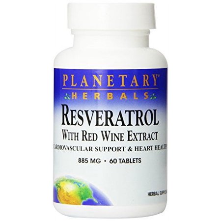 Planetary Herbals Resveratrol Extract with Red Wine Tablets, 60 Count