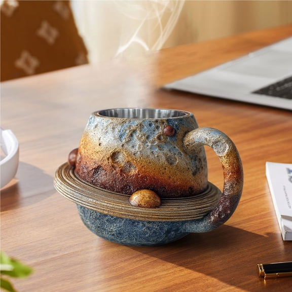 Planetary Mug Collection | Space Themed Coffee Cups for Astronomy Lovers | Solar System Mugs with Food-Grade Stainless Steel Liner | Unique Gift for Stargazers in Collector's Box