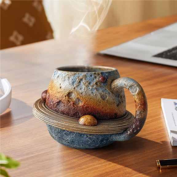 Planetary Mug Collection, Unique Space - Themed Coffee Cups, Space Embossed Planet Mugs, Solar System Planet Mugs, Earth & Moon & Saturn & Sun Mug, Gift for Astronomy Lovers
