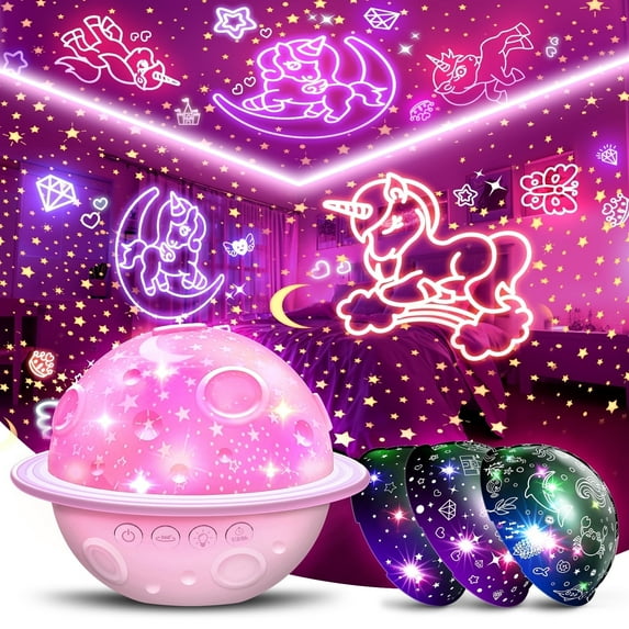 Planetary Star Projector Night Light for Kids, Unicorn Projector Light for Kids Room, Birthday Gifts for 3 4 5 6 7 8 Year Old Girls, Unicorn Toys Gifts for Boys Age 3-12, Bedroom Decor