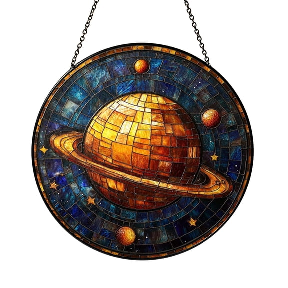 Planetary System Glass Suncatcher – Space Theme Window Decor2001