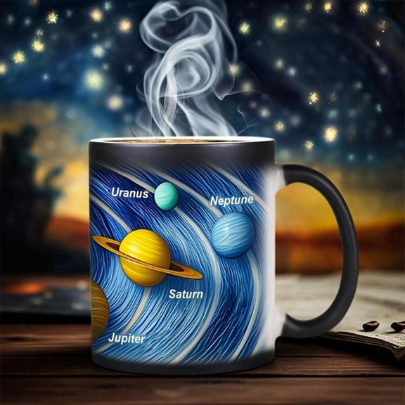 Planetary color changing cup system mug providing great coffee cup gifts space enthusiasts friends and family 11oz Reusable Drinkware Space Enthusiast