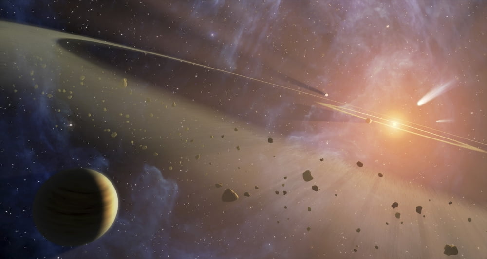 Planetary system Epsilon Eridani Canvas Art - Stocktrek Images (38 x 21)