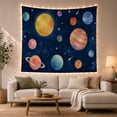 thumbnail image 1 of Planets Against Deep Navy Sky Whimsical Watercolor for Astronomy Fans, Celestial Art Print, Birthday Gift, Tapestry Wall Hanging for Bedroom and Living Room, 1 of 6