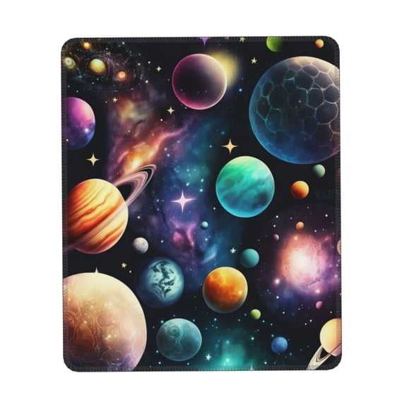 Planets Galaxy Stars Cosmic Space Gaming Mouse Pad 10 x 12 inch Rectangle Computer Mousepad Mat Non-Slip Rubber Base for Office Laptop PC